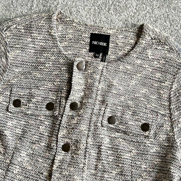 - NIC+ZOE Tweed Metallic Knit Blazer Great with Turtleneck Petite Med   - 1H2310 - Picture 4 of 9